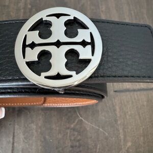 Tory Burch Black Belt with Silver Buckle